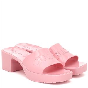 Gucci rubber platform sandals sz 38